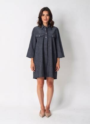 Rochie scurtă mâneci 3/4 mâneci 3/4 negru PLEASE femeie