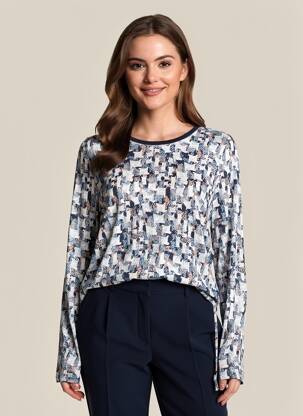 Tricou mâneci lungi mâneci lungi albastru LE COMTE femeie