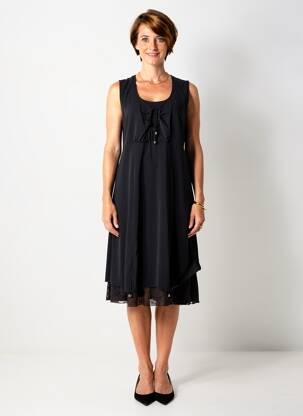 Rochie midi fără mâneci fără mâneci negru JEAN DELFIN femeie