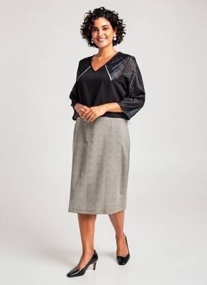 Rochie midi mâneci 3/4 mâneci 3/4 negru MERI & ESCA femeie