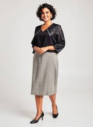 Rochie midi mâneci 3/4 mâneci 3/4 negru MERI & ESCA femeie