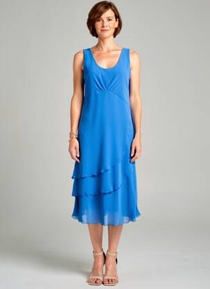 Rochie midi fără mâneci fără mâneci albastru JEAN DELFIN femeie