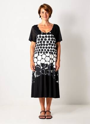 Rochie midi mâneci scurte mâneci scurte negru SAINT CHARLES femeie