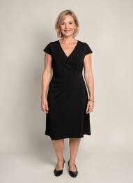 Rochie midi mâneci scurte mâneci scurte negru TELMAIL femeie