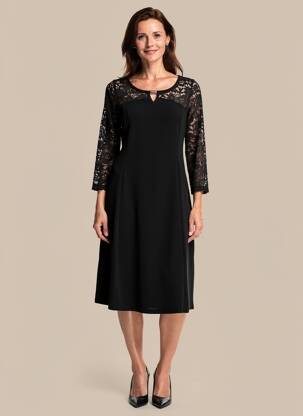 Rochie midi mâneci 3/4 mâneci 3/4 negru GUY DUBOUIS femeie