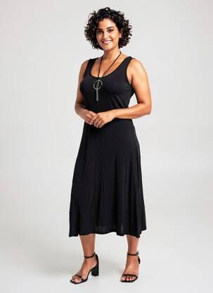 Rochie midi fără mâneci fără mâneci negru TELMAIL femeie