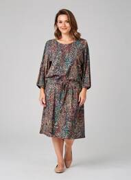 Rochie midi mâneci 3/4 mâneci 3/4 negru GEVANA femeie