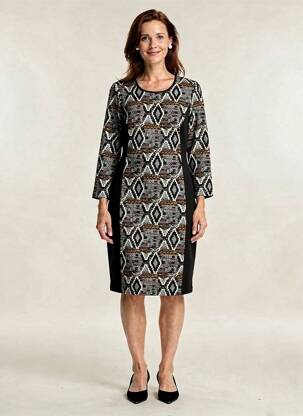 Rochie midi mâneci 3/4 mâneci 3/4 negru TELMAIL femeie