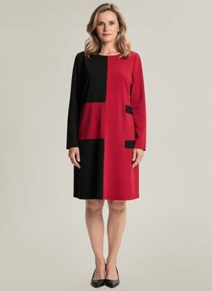 Rochie midi mâneci lungi mâneci lungi roșu GUY DUBOUIS femeie