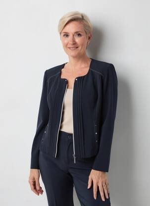 Jachete casual croială dreaptă albastru CHRISTINE LAURE femeie