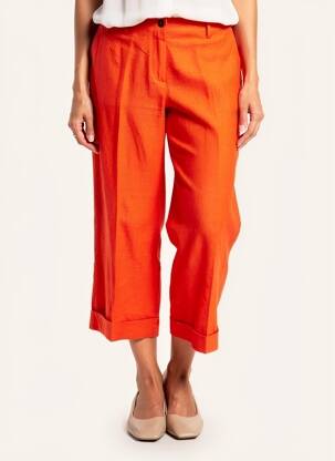 Pantalon 7/8 talie cu cleme talie joasă portocalie TONI femeie