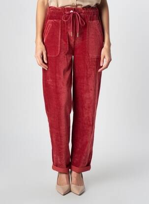 Pantalon drept elasticitate talie înaltă roșu C'EST BEAU LA VIE femeie