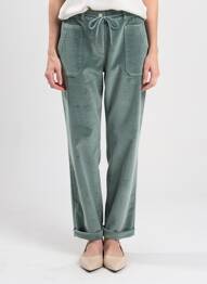 Pantalon drept elasticitate talie înaltă verde C'EST BEAU LA VIE femeie
