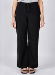 Pantalon larg țesătură poplin mărime normală negru C'EST BEAU LA VIE femeie