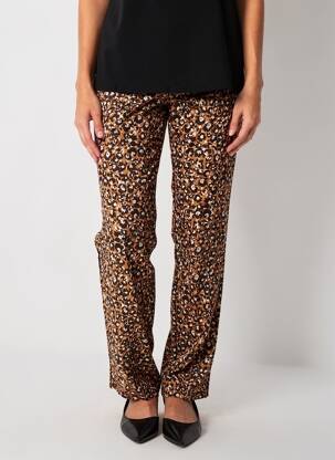 Pantalon drept țesătură crep mărime normală portocaliu C'EST BEAU LA VIE femeie