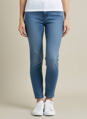 Jegging țesătură denim mărime normală albastru JULIE GUERLANDE femeie