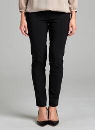 Pantalon slim talie elastică mărime normală negru JULIE GUERLANDE femeie