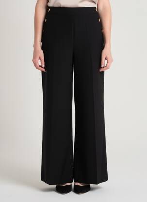 Pantalon larg închidere cu fermoar lateral mărime normală negru VILA femeie
