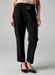 Pantalon drept elasticitate mărime normală negru VILA femeie