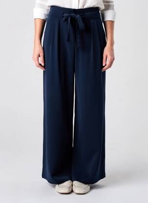 Pantalon larg țesătură poplin mărime normală albastru VILA femeie