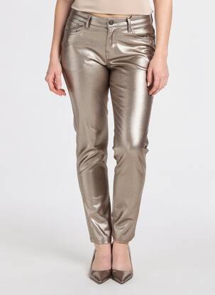 Pantalon slim elasticitate mărime normală auriu DEELUXE femeie