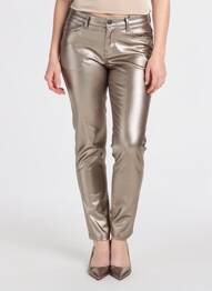 Pantalon slim elasticitate mărime normală auriu DEELUXE femeie