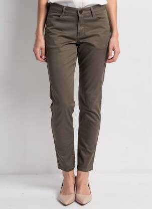 Pantalon slim elasticitate mărime normală verde VILA femeie