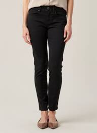 Pantalon slim țesătură poplin mărime normală negru VILA femeie