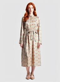 Rochie midi imprimeu floral mâneci lungi galben OBJECT femeie