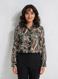 Cămașă imprimeu floral mâneci lungi negru LOLA ESPELETA femeie