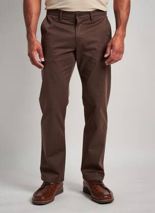 Pantalon chino elasticitate mărime normală maro CAMBRIDGE bărbat