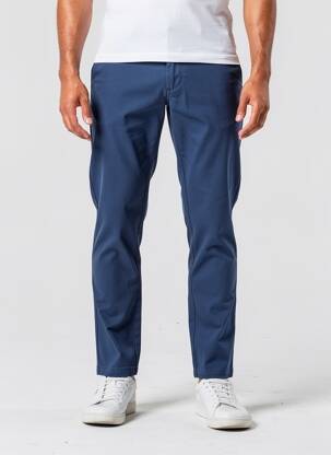Pantalon chino țesătură poplin mărime normală albastru CAMBRIDGE bărbat