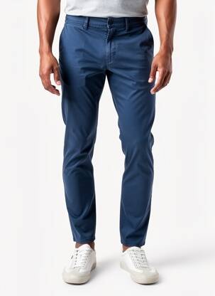 Pantalon chino elasticitate mărime normală albastru CAMBRIDGE bărbat