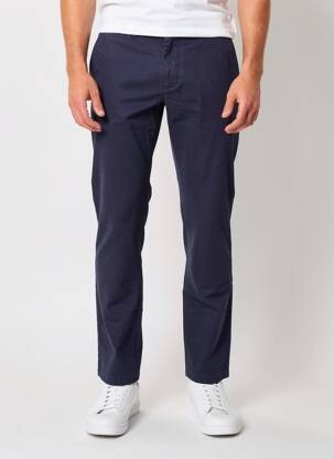 Pantalon chino țesătură poplin mărime normală albastru CAMBRIDGE bărbat