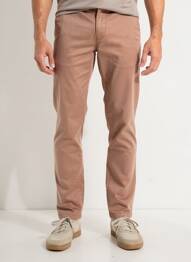 Pantalon chino țesătură poplin mărime normală maro CAMBRIDGE bărbat
