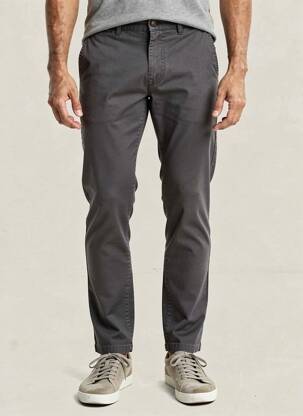 Pantalon chino țesătură poplin mărime normală gri CAMBRIDGE bărbat