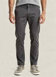 Pantalon chino țesătură poplin mărime normală gri CAMBRIDGE bărbat