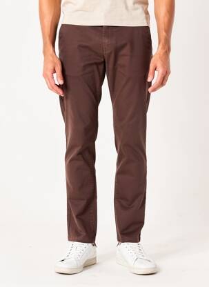 Pantalon chino țesătură poplin mărime normală maro CAMBRIDGE bărbat
