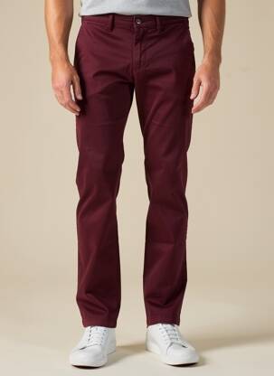 Pantalon chino țesătură poplin mărime normală roșu CAMBRIDGE bărbat