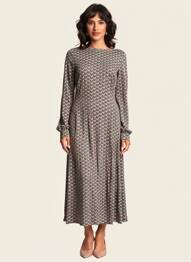 Rochie lungă mâneci lungi mâneci lungi albastru SURKANA femeie
