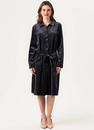 Rochie midi mâneci lungi mâneci lungi albastru TIMEZONE femeie