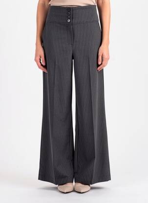 Pantalon larg țesătură poplin mărime normală negru HBT femeie