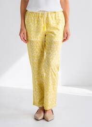 Pantalon drept talie elastică mărime normală galben STELLA FOREST femeie