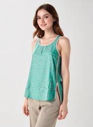 Top țesătură crep fără mâneci verde SEE U SOON femeie