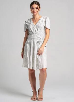 Rochie midi mâneci scurte mâneci scurte alb SUNCOO femeie