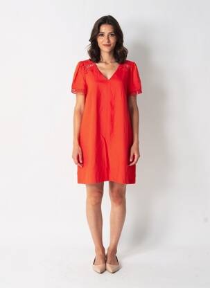 Rochie scurtă mâneci scurte mâneci scurte roșu SUNCOO femeie