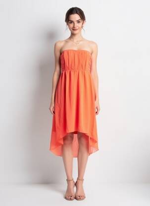 Rochie midi fără mâneci fără mâneci portocaliu VILA femeie