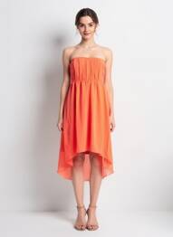 Rochie midi fără mâneci fără mâneci portocaliu VILA femeie