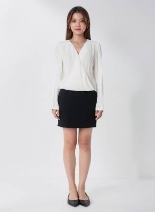 Rochie scurtă mâneci lungi mâneci lungi alb SEE U SOON femeie
