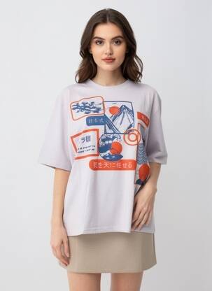 Tricou croială dreaptă mâneci scurte violet ROSE GARDEN femeie